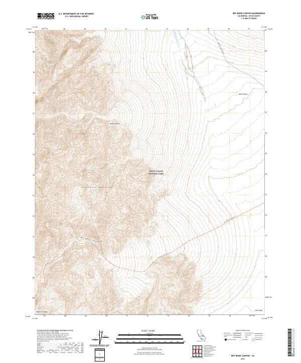 Dry Bone Canyon, CA — USGS 7.5-minute topo (2021)