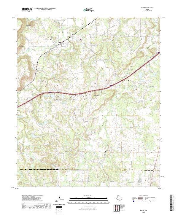 Santo, TX — USGS 7.5-minute topo (2022)