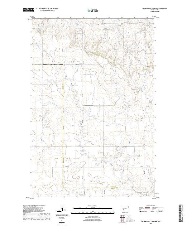 Crown Butte Creek NW, ND — USGS 7.5-minute topo (2024)