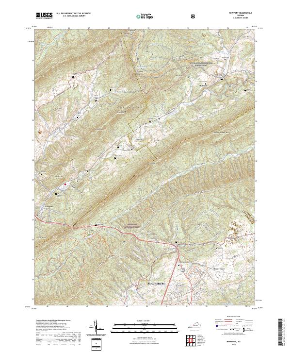 Newport, VA — USGS 7.5-minute topo (2022)