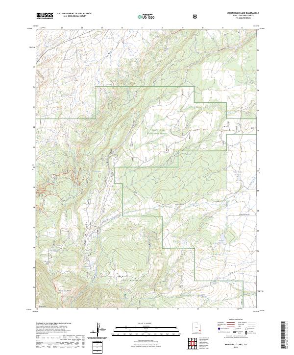Monticello Lake, UT — USGS 7.5-minute topo (2023)