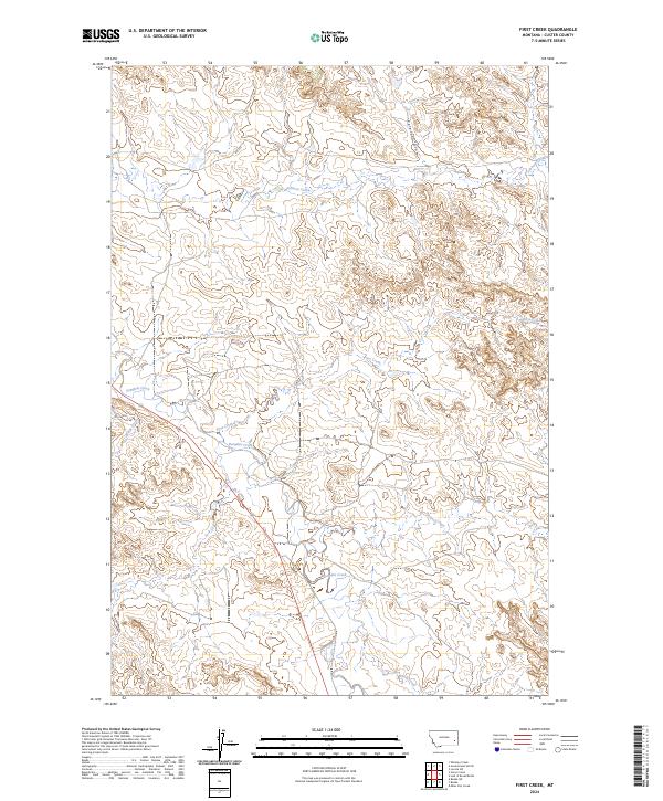 First Creek, MT — USGS 7.5-minute topo (2024)
