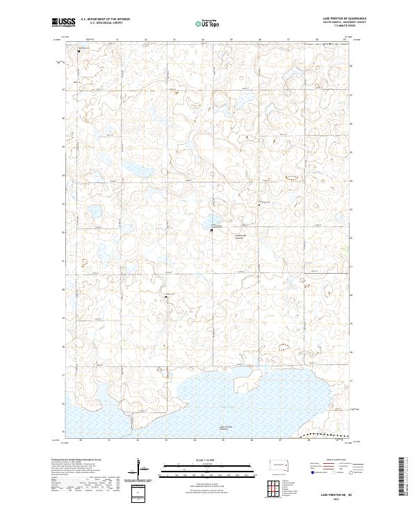Lake Preston NE, SD — USGS 7.5-minute topo (2021)