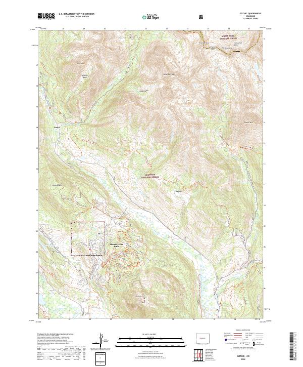 Gothic, CO — USGS 7.5-minute topo (2022)