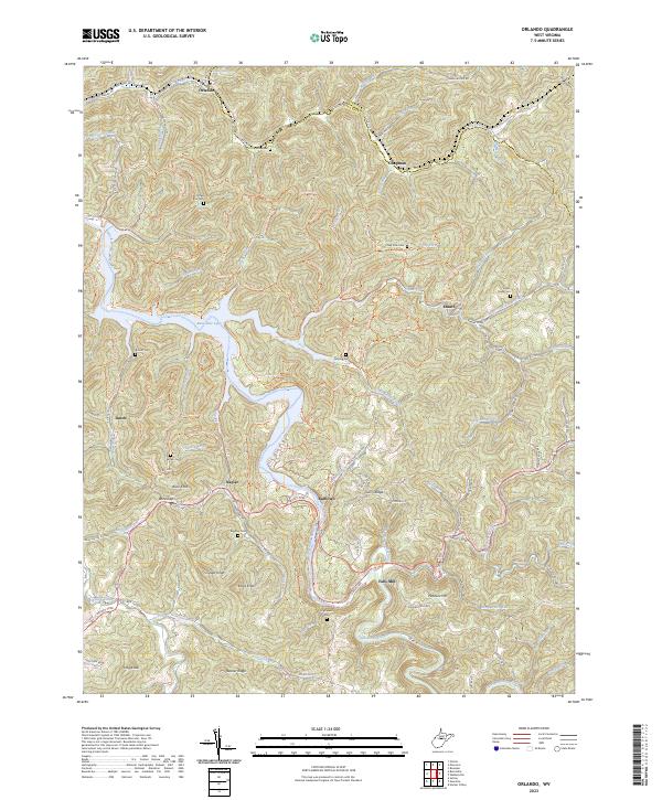 Orlando, WV — USGS 7.5-minute topo (2023)