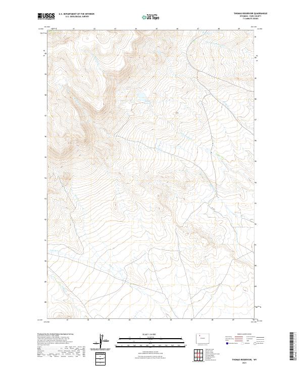 Thomas Reservoir, WY — USGS 7.5-minute topo (2021)