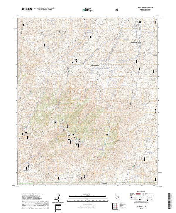 Pinal Peak, AZ — USGS 7.5-minute topo (2023)