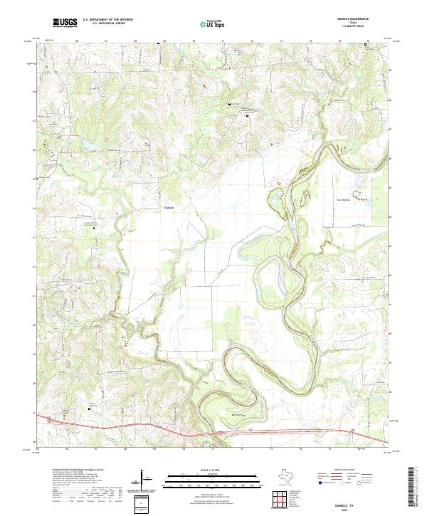 Daniels, TX — USGS 7.5-minute topo (2022)