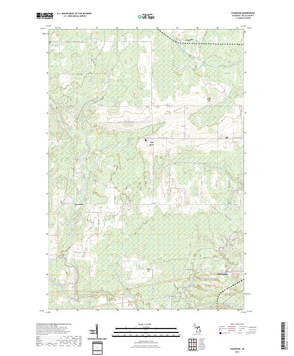 Chandler, MI — USGS 7.5-minute topo (2023)