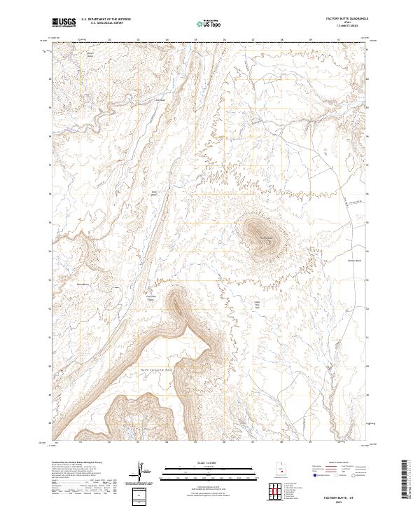Factory Butte, UT — USGS 7.5-minute topo (2023)