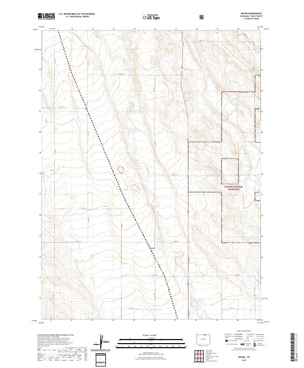 Dover, CO — USGS 7.5-minute topo (2022)