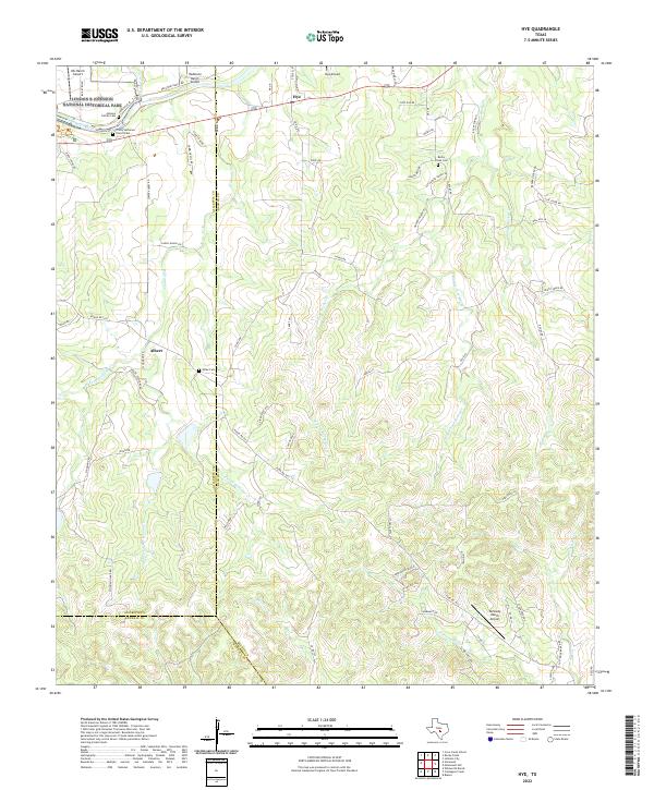Hye, TX — USGS 7.5-minute topo (2022)
