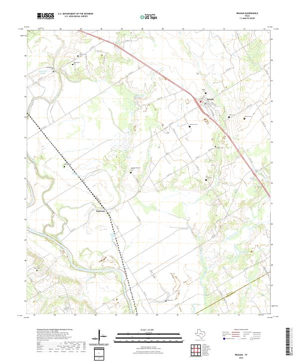 Reagan, TX — USGS 7.5-minute topo (2022)