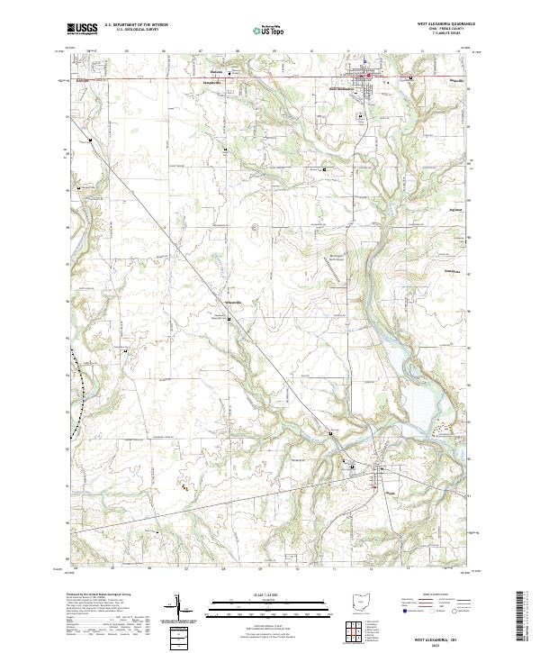 West Alexandria, OH — USGS 7.5-minute topo (2023)