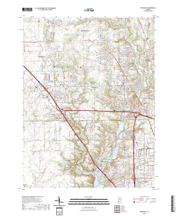 Zionsville, IN — USGS 7.5-minute topo (2022)