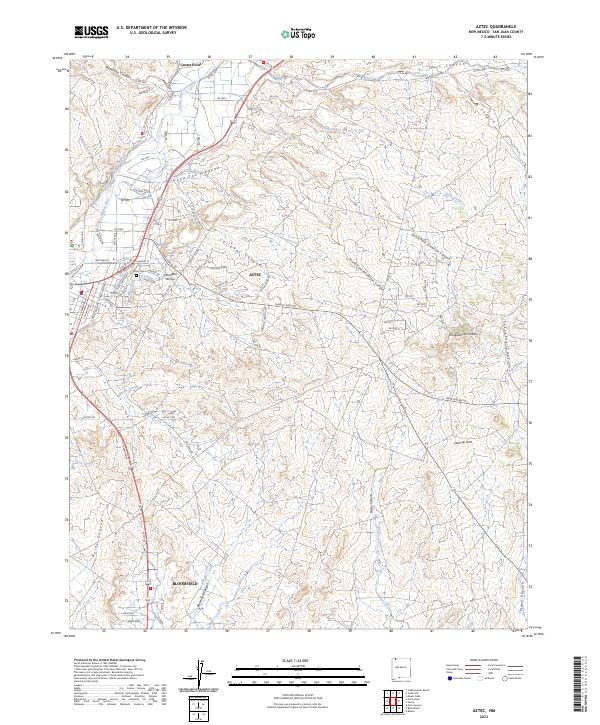 Aztec, NM — USGS 7.5-minute topo (2023)