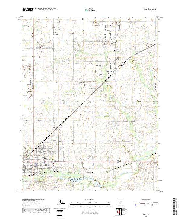 Pratt, KS — USGS 7.5-minute topo (2022)