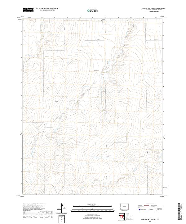 North Plum Creek NE, CO — USGS 7.5-minute topo (2022)