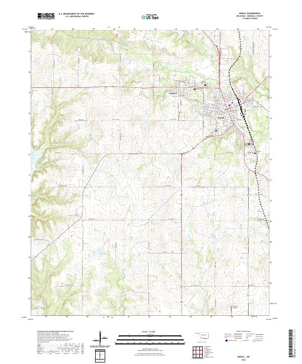 Madill, OK — USGS 7.5-minute topo (2022)
