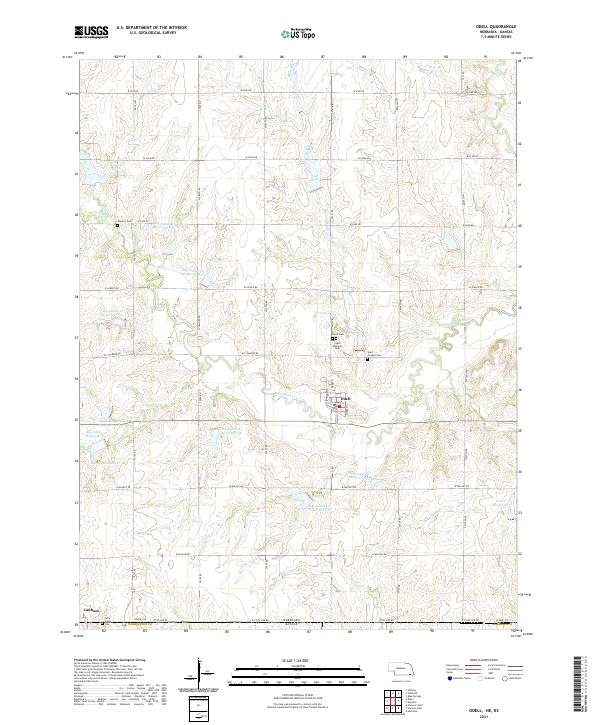 Odell, NE-KS — USGS 7.5-minute topo (2021)