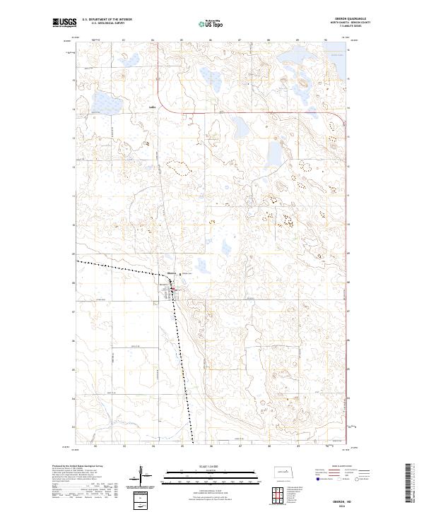 Oberon, ND — USGS 7.5-minute topo (2024)