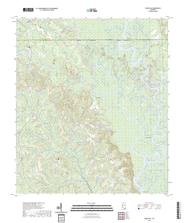 Easen Hill, MS — USGS 7.5-minute topo (2024)