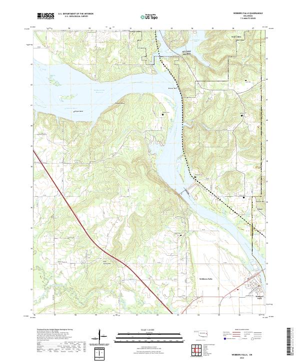 Webbers Falls, OK — USGS 7.5-minute topo (2022)