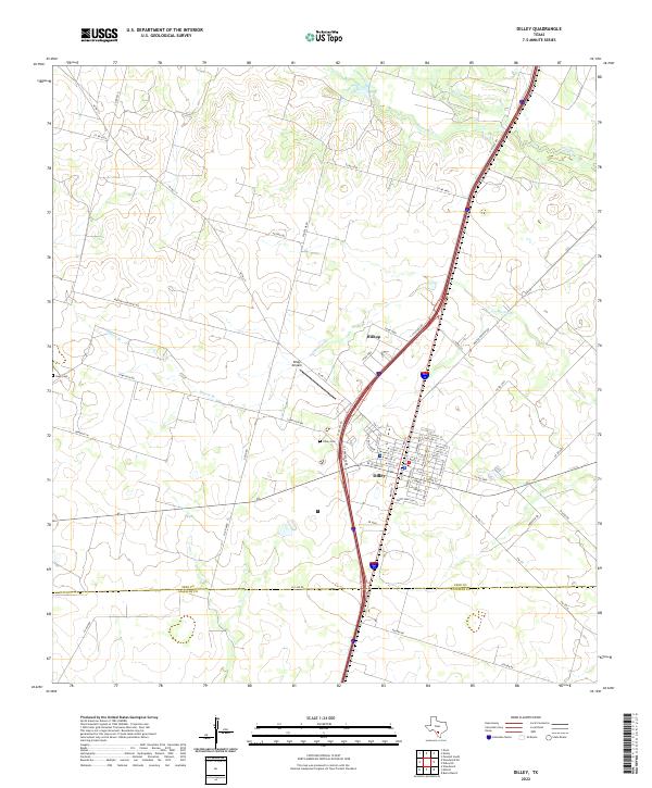 Dilley, TX — USGS 7.5-minute topo (2022)