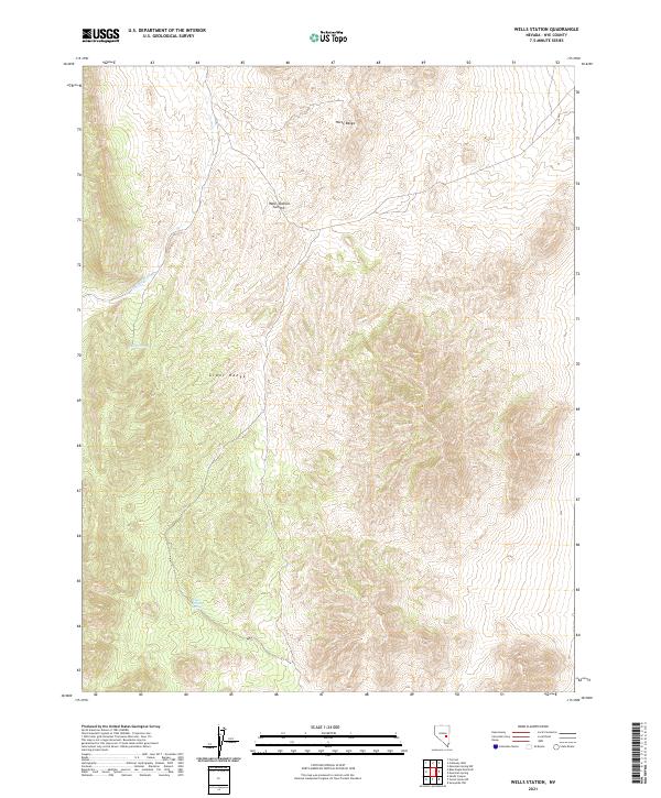 Wells Station, NV — USGS 7.5-minute topo (2021)