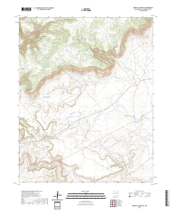 Arroyo Alamocito, NM — USGS 7.5-minute topo (2023)