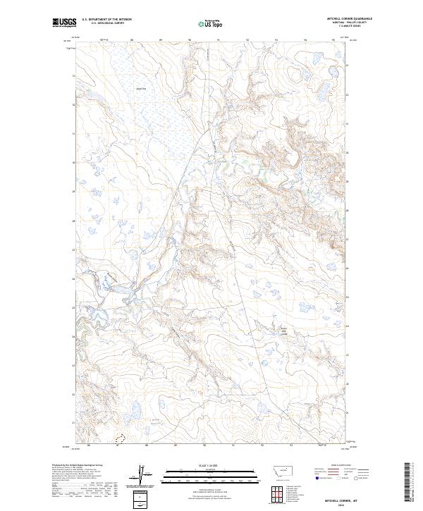 Mitchell Corner, MT — USGS 7.5-minute topo (2024)