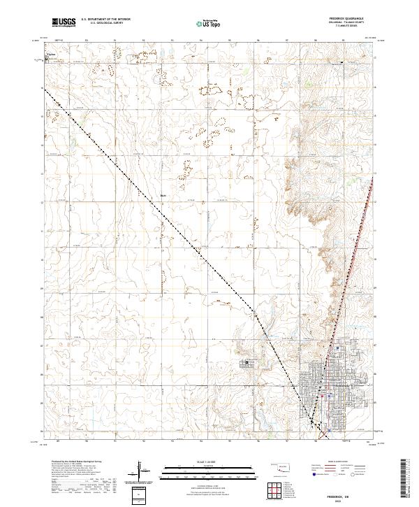 Frederick, OK — USGS 7.5-minute topo (2022)