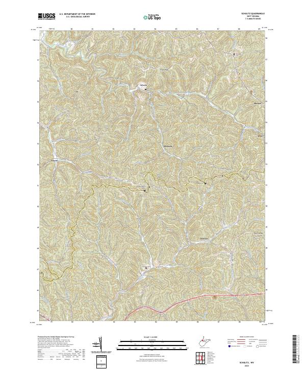 Schultz, WV — USGS 7.5-minute topo (2023)