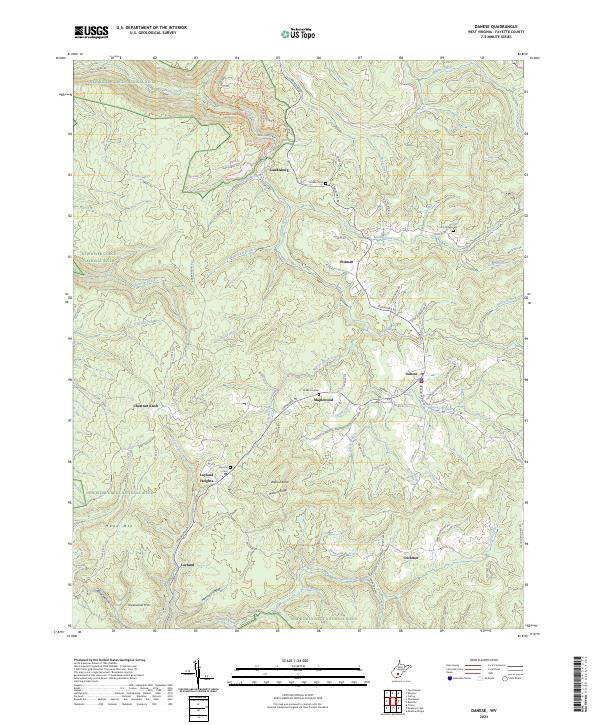 Danese, WV — USGS 7.5-minute topo (2023)