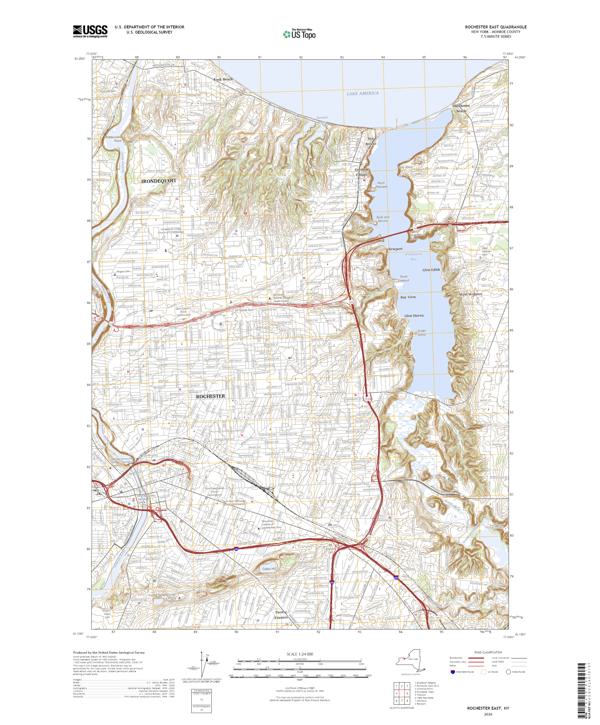 Rochester East, NY — USGS 7.5-minute topo (2026)