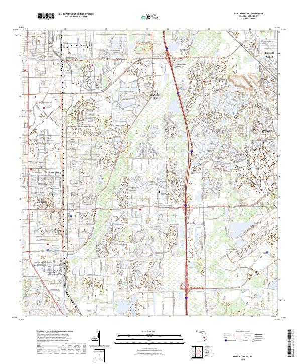 Fort Myers SE, FL — USGS 7.5-minute topo (2024)