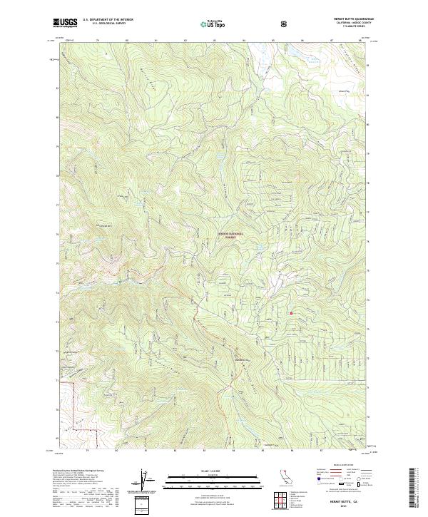 Hermit Butte, CA — USGS 7.5-minute topo (2021)