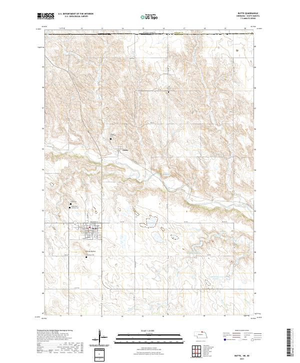 Butte, NE-SD — USGS 7.5-minute topo (2021)