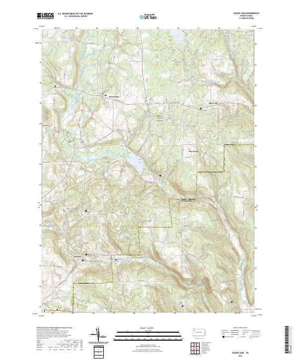 Sugar Lake, PA — USGS 7.5-minute topo (2023)
