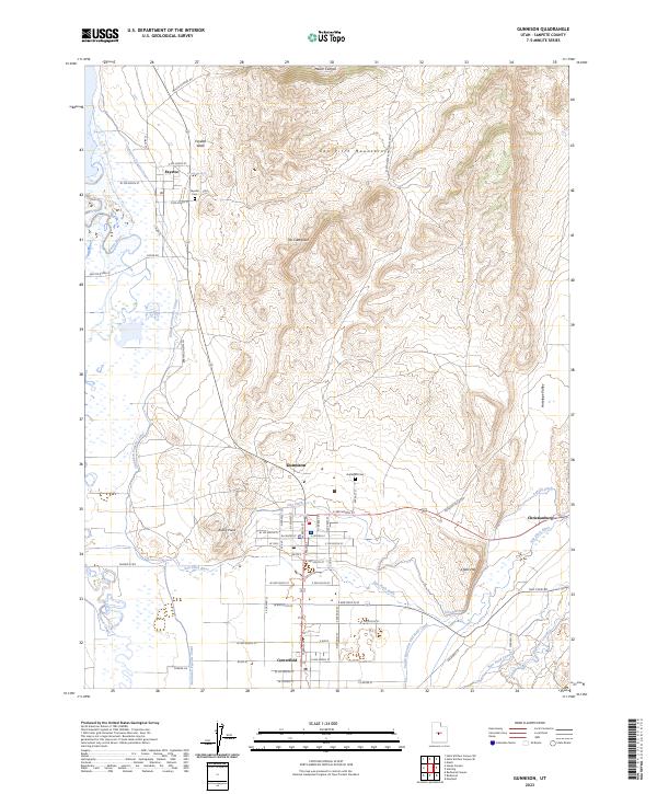 Gunnison, UT — USGS 7.5-minute topo (2023)