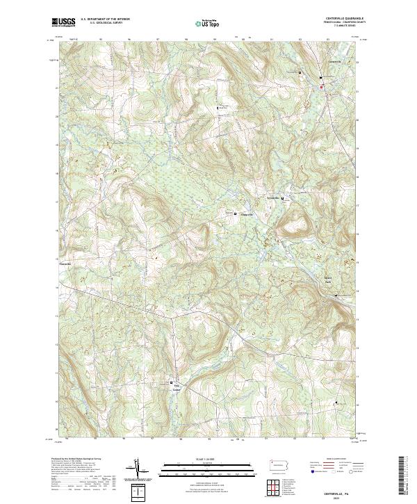 Centerville, PA — USGS 7.5-minute topo (2023)