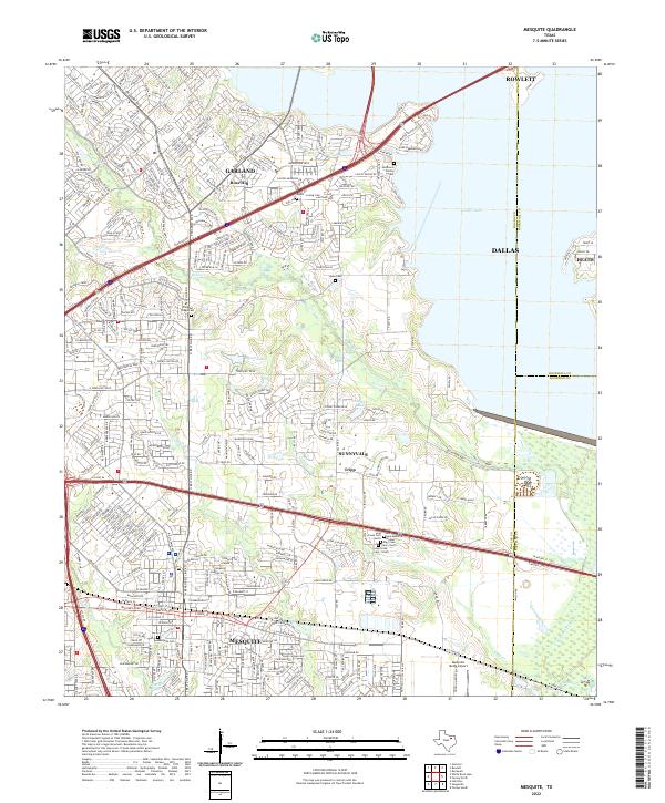 Mesquite, TX — USGS 7.5-minute topo (2022)