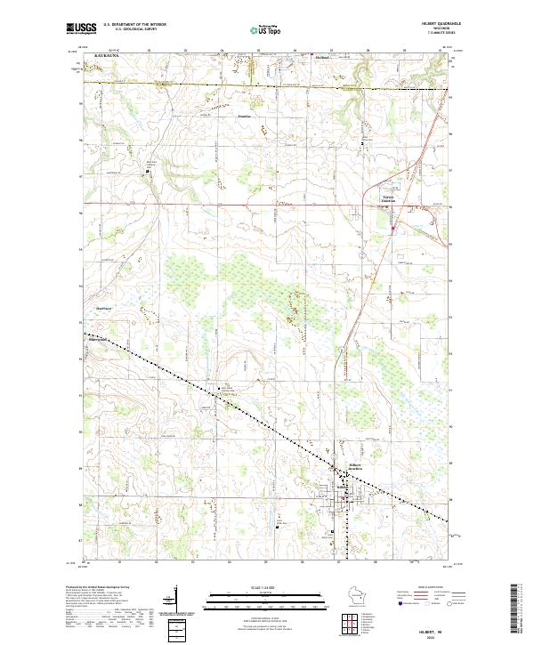Hilbert, WI — USGS 7.5-minute topo (2022)