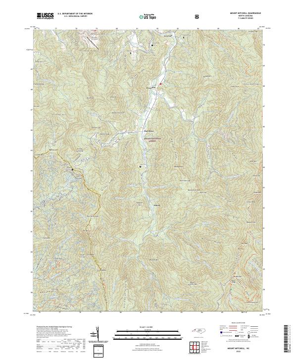Mount Mitchell, NC — USGS 7.5-minute topo (2022)