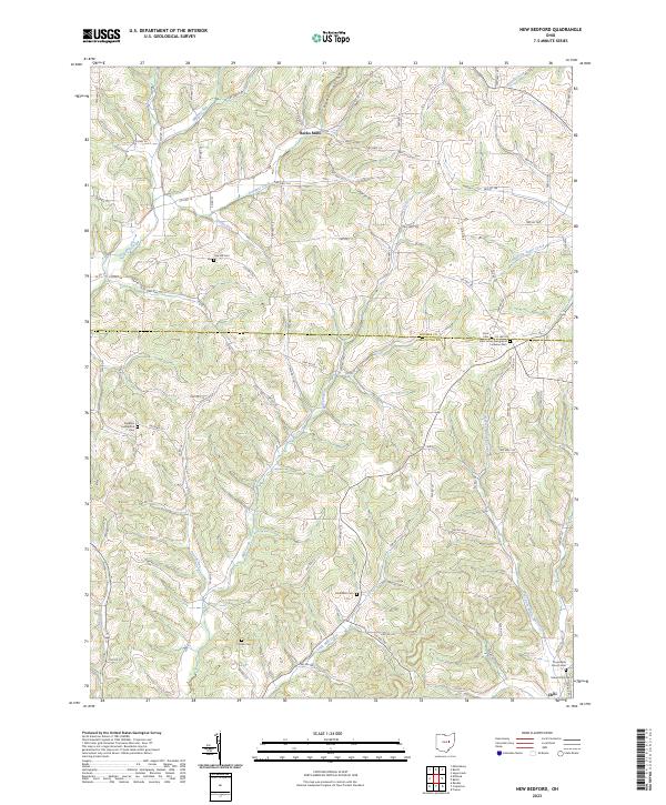 New Bedford, OH — USGS 7.5-minute topo (2023)