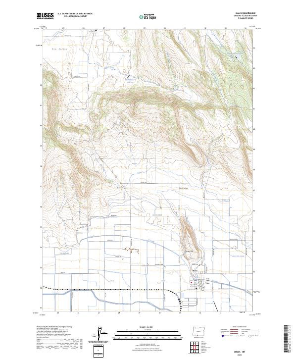 Malin, OR — USGS 7.5-minute topo (2023)