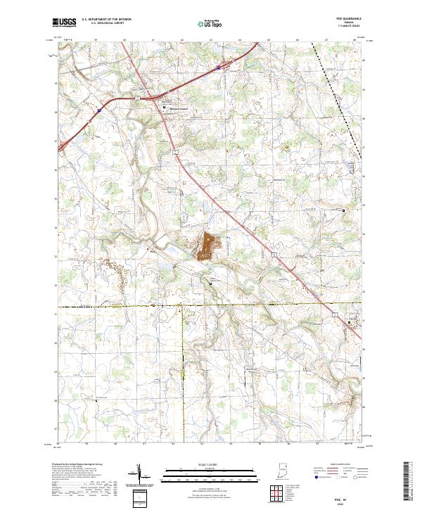 Poe, IN — USGS 7.5-minute topo (2022)