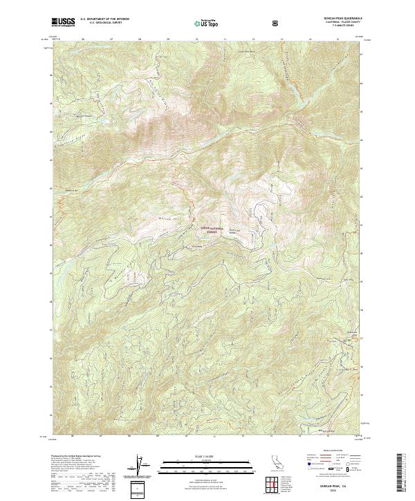 Duncan Peak, CA — USGS 7.5-minute topo (2022)