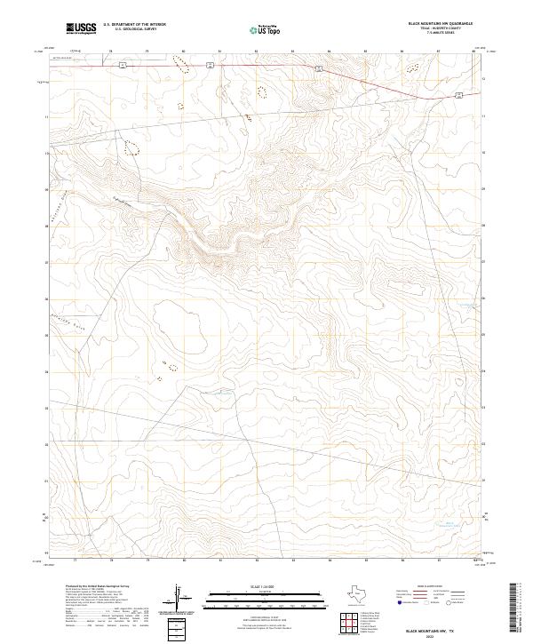 Black Mountains NW, TX — USGS 7.5-minute topo (2022)