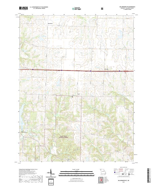 Millersburg NE, MO — USGS 7.5-minute topo (2021)